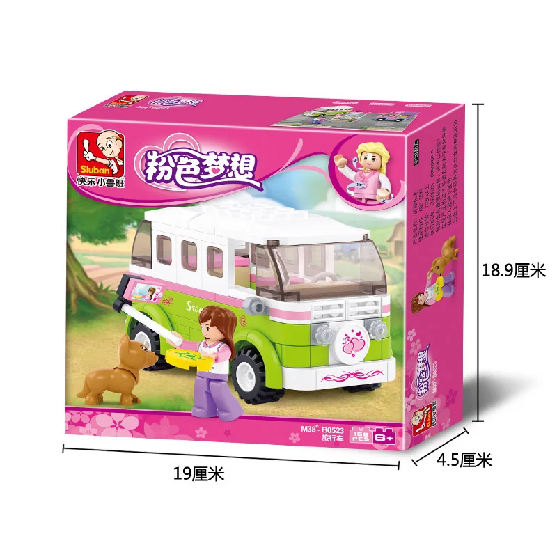 158pcs SLuban Pink Romantic Station Wagon Casual House Building Blocks Minifigures and dog Children's Toys for Girls Gifs
158pcs SLuban Pink Romantic Station Wagon Casual House Building Blocks Minifigures and dog Children's Toys for Girls Gifs