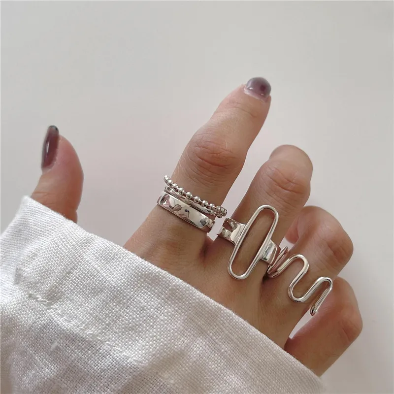 New Real 925 Sterling Silver Rings For Women Fine Jewelry, Trendy Double-layer Chain Geometric Wave Ring Female Accessories
New Real 925 Sterling Silver Rings For Women Fine Jewelry, Trendy Double-layer Chain Geometric Wave Ring Female Accessories