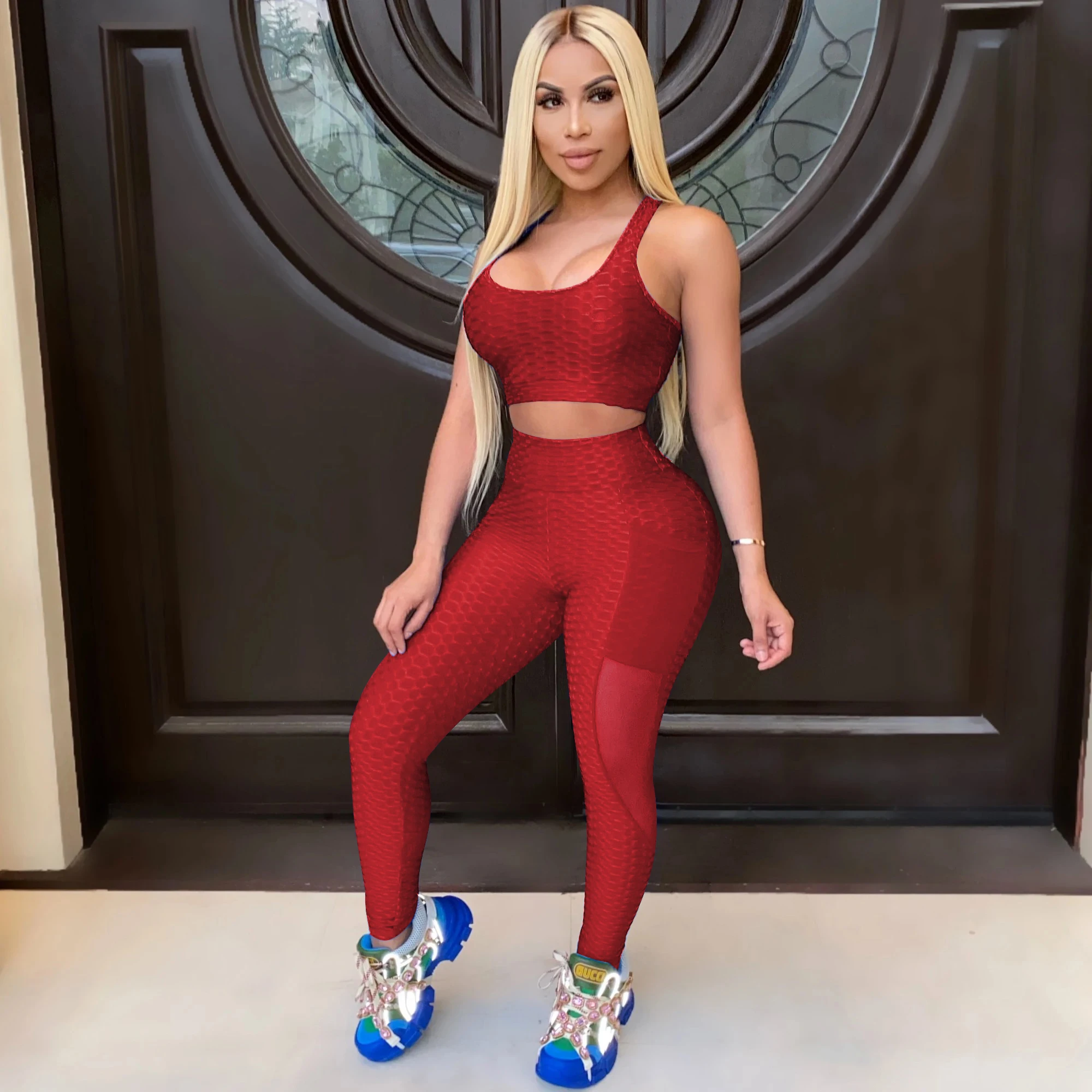 RTD Women Tracksuit Two Pieces Set Tank Crop Top Long Pants 2 Pieces Set Sports Suit Skinny Elastic Ladies Sporting Outdoor Wear
RTD Women Tracksuit Two Pieces Set Tank Crop Top Long Pants 2 Pieces Set Sports Suit Skinny Elastic Ladies Sporting Outdoor Wear
