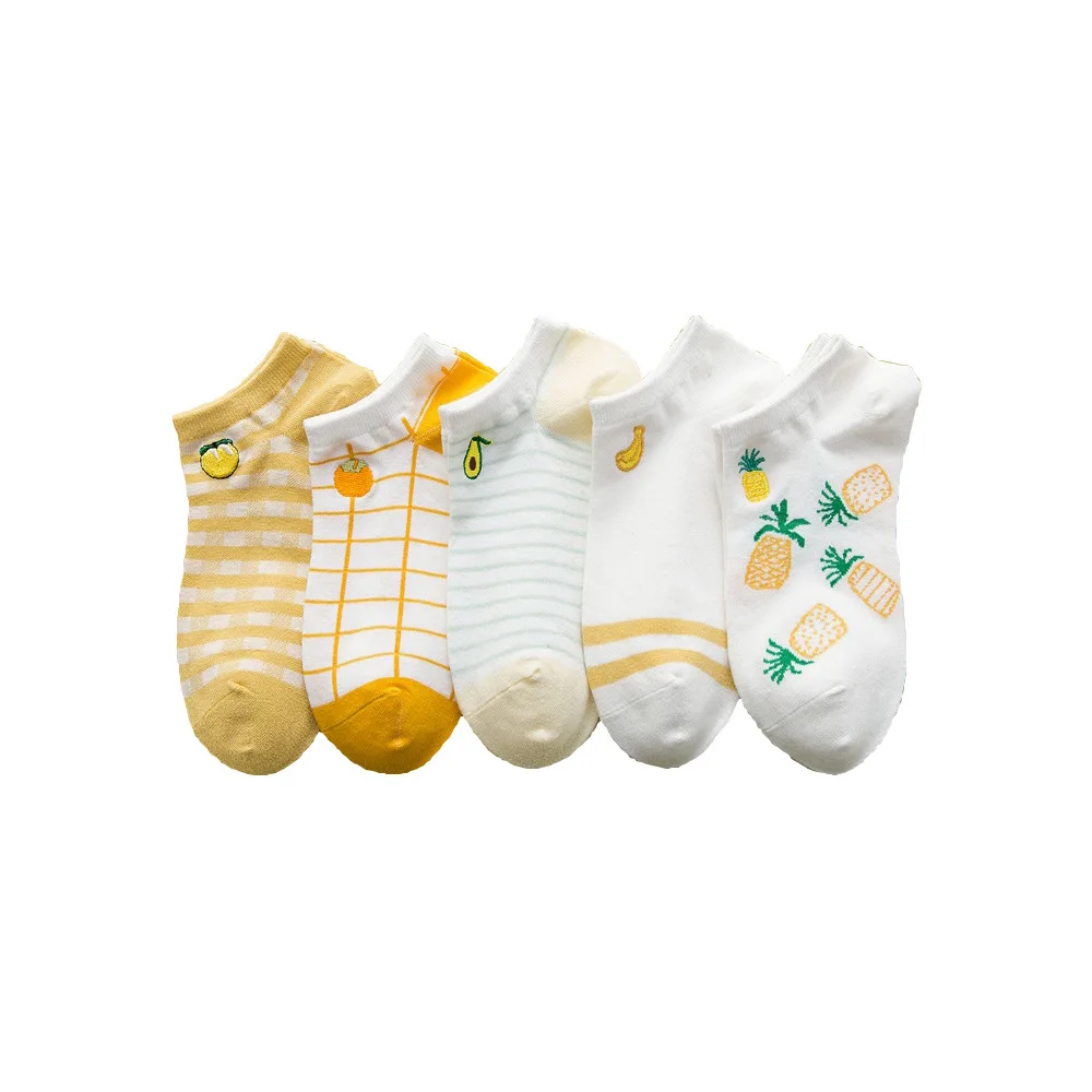 Anewmorn 5 Pairs Spring Summer Cotton Yellow Fruits Woman's Socks Trendy Embroidery Banana Avocado Pineapple Ladies Casual Sukka
Anewmorn 5 Pairs Spring Summer Cotton Yellow Fruits Woman's Socks Trendy Embroidery Banana Avocado Pineapple Ladies Casual Sukka