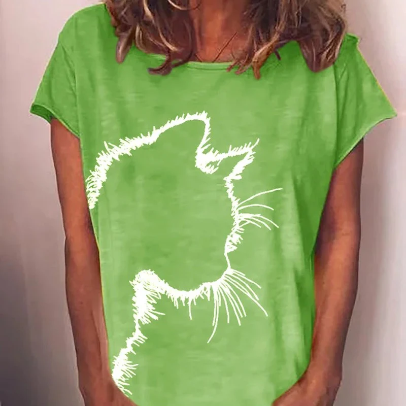O-Neck T-Shirt Women's Short Sleeve Cat Printed Cute Female Casual T-Shirts Comfortable Loose Breathable Anime Clothes
O-Neck T-Shirt Women's Short Sleeve Cat Printed Cute Female Casual T-Shirts Comfortable Loose Breathable Anime Clothes
