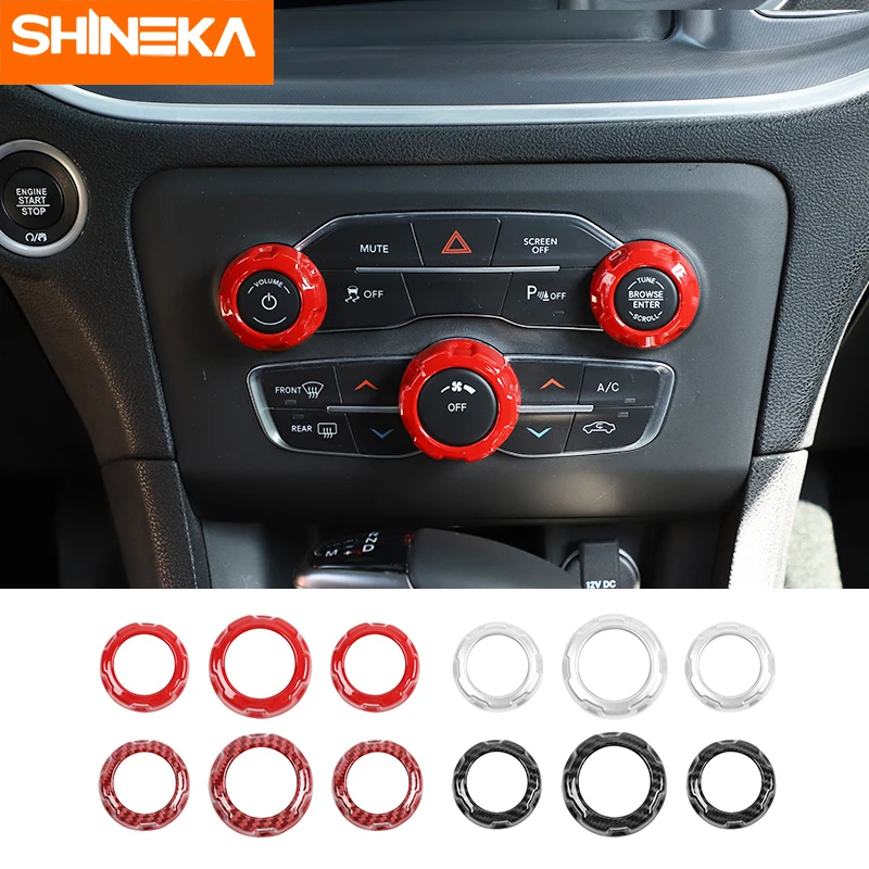 SHINEKA Car Air Conditioning Audio Switch Knob Decoration Ring Cover For Dodge Challenger For Dodge Charger 2015+ Accessories
SHINEKA Car Air Conditioning Audio Switch Knob Decoration Ring Cover For Dodge Challenger For Dodge Charger 2015+ Accessories