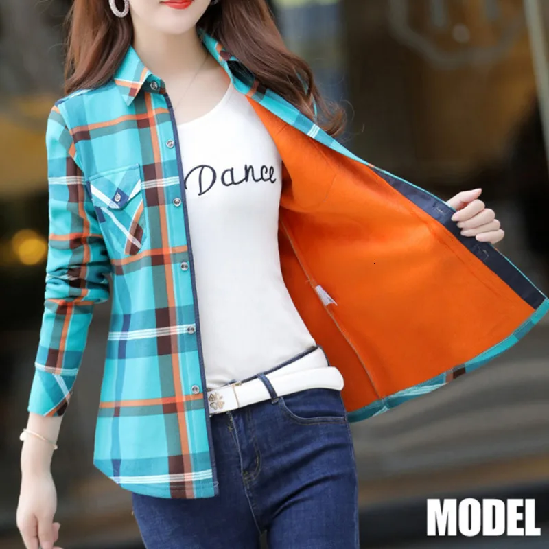 PEONFLY Big Size Velvet Thick Warm Women Plaid Shirt Female Long Sleeve Tops 2022 Autumn Winter Casual Blouse Femme
PEONFLY Big Size Velvet Thick Warm Women Plaid Shirt Female Long Sleeve Tops 2022 Autumn Winter Casual Blouse Femme
