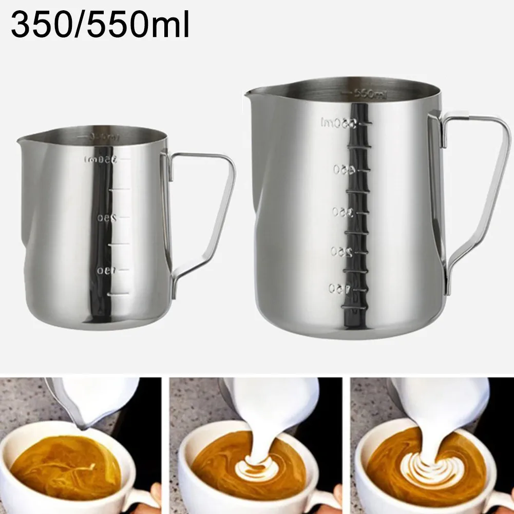 350/550ML Stainless Steel Milk Jugs Milk Frothing Pitcher Cappuccino Pot Espresso Cups Latte Art Milk Frother Frothing Jug
350/550ML Stainless Steel Milk Jugs Milk Frothing Pitcher Cappuccino Pot Espresso Cups Latte Art Milk Frother Frothing Jug
