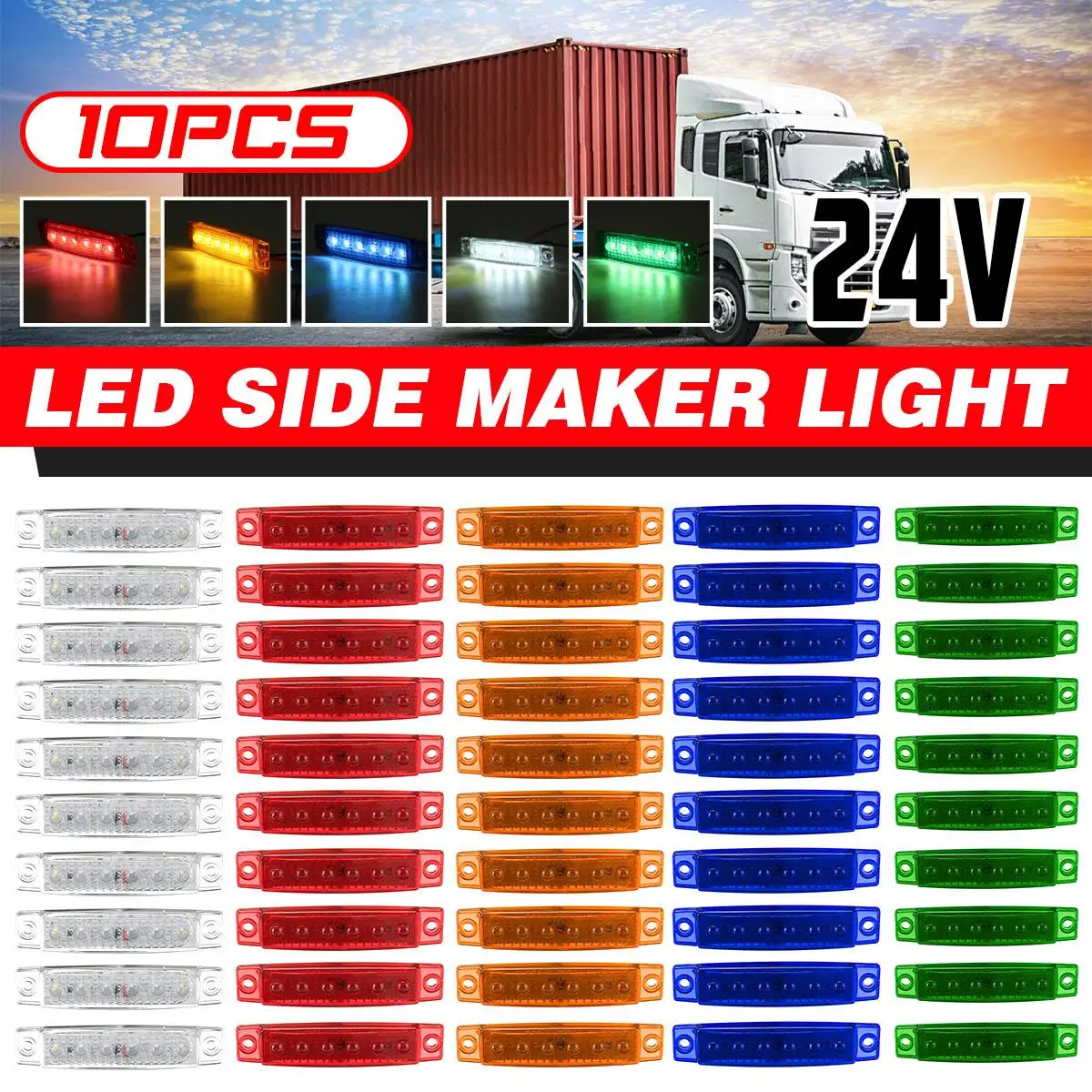 10/30Pcs Truck Trailer Side Marker Indicators Light Car Signal Brake Rear Warning Tail Light LED 12V 24V Warning Lamp
10/30Pcs Truck Trailer Side Marker Indicators Light Car Signal Brake Rear Warning Tail Light LED 12V 24V Warning Lamp
