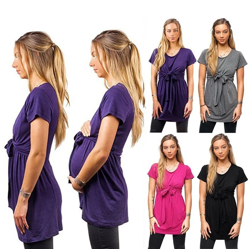 Maternitys Short Sleeve Shirts Maternity Clothes Pregnant Summer Blouse Breastfeeding O Neck Sexy Tops for Pregnancy Breastfeed 
Maternitys Short Sleeve Shirts Maternity Clothes Pregnant Summer Blouse Breastfeeding O Neck Sexy Tops for Pregnancy Breastfeed