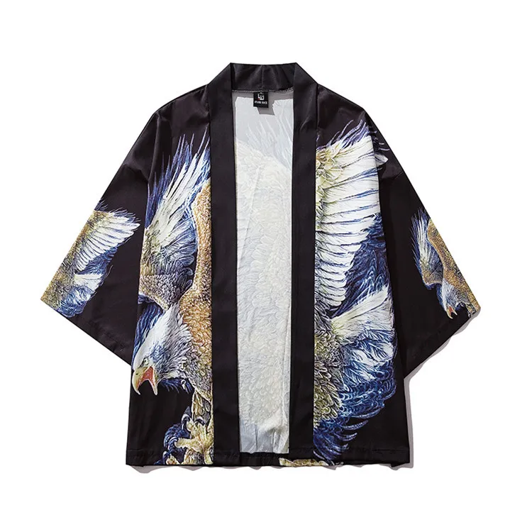 Японские рубашки-кимоно 2019 Streerwear Cranes Yukata Women Haori Harajuku кимоно кардиган мужчины