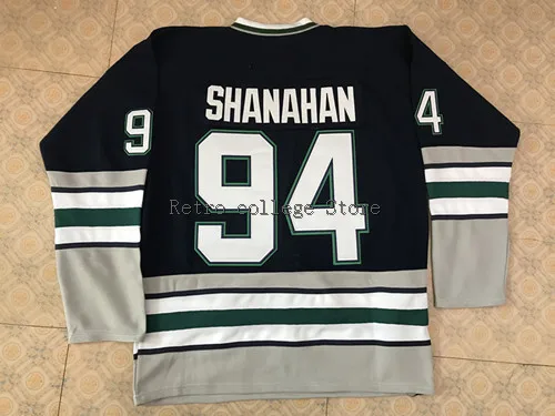 

94 BRENDAN SHANAHAN Hartford Whalers white navy bule MEN'S Hockey Jersey Embroidery Stitched Customize any number and name
