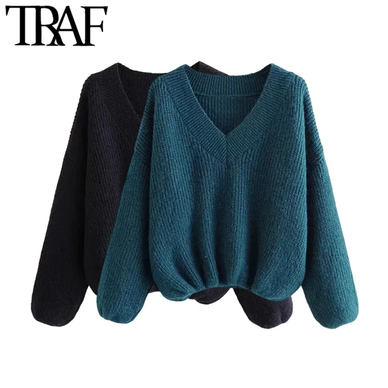 TRAF Women Fashion Oversized Soft Touch Knit Sweater Vintage V Neck Long Sleeve Female Pullovers Chic Tops
TRAF Women Fashion Oversized Soft Touch Knit Sweater Vintage V Neck Long Sleeve Female Pullovers Chic Tops