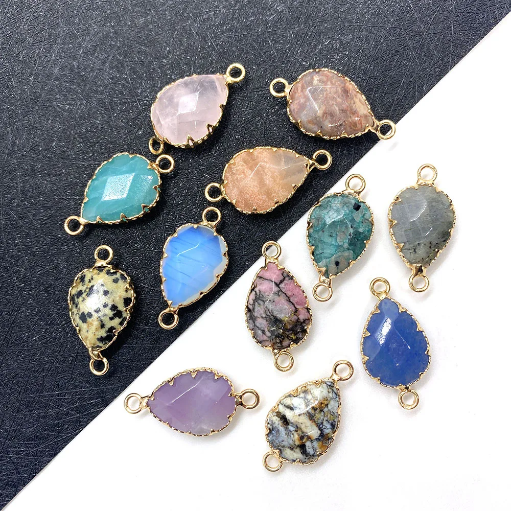 Natural Stone Spot Connector 14x23mm Drop-shaped Faceted Double Hole Pendant Handmade DIY Bracelet Necklace Earring Accessories
Natural Stone Spot Connector 14x23mm Drop-shaped Faceted Double Hole Pendant Handmade DIY Bracelet Necklace Earring Accessories