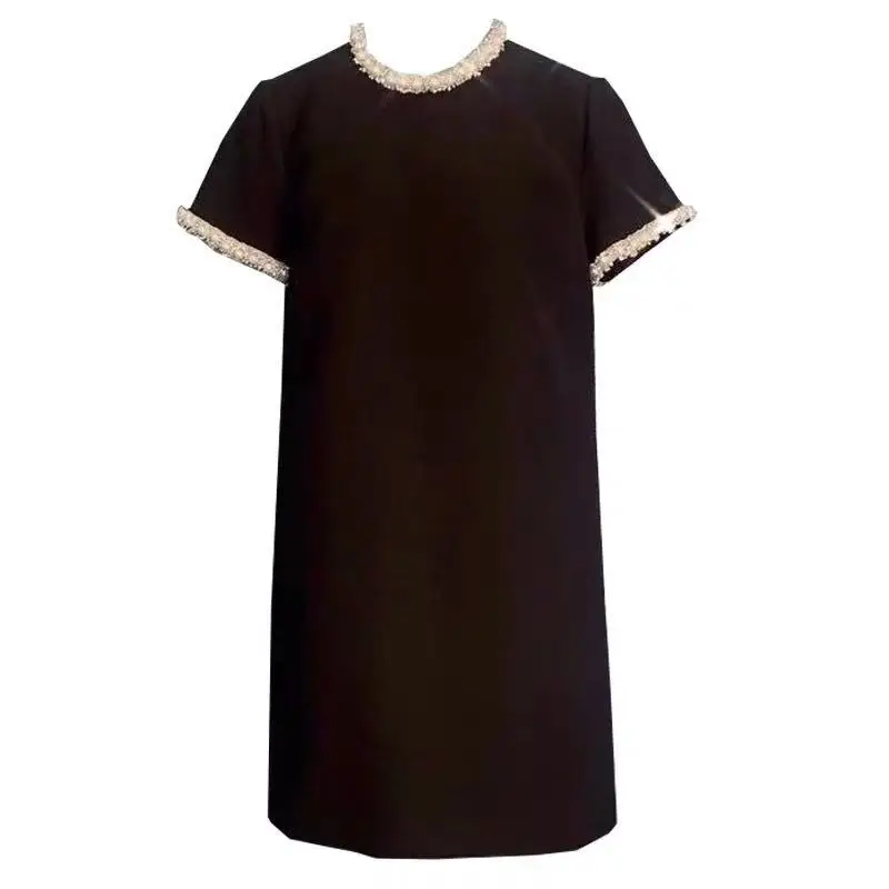 Beads Diamond Short Sleeve Black Mini Dress Lady French Sweet Bodycon Dress Evening Party Vestidos Summer Fashion Women Clothing
Beads Diamond Short Sleeve Black Mini Dress Lady French Sweet Bodycon Dress Evening Party Vestidos Summer Fashion Women Clothing