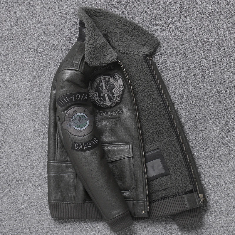 Goat Men's Genuine Leather Jacket B6 Airborne Embroidery Vintage Designer Classic Sheep Skin Autumn Winte Coat Free Shipping
Goat Men's Genuine Leather Jacket B6 Airborne Embroidery Vintage Designer Classic Sheep Skin Autumn Winte Coat Free Shipping