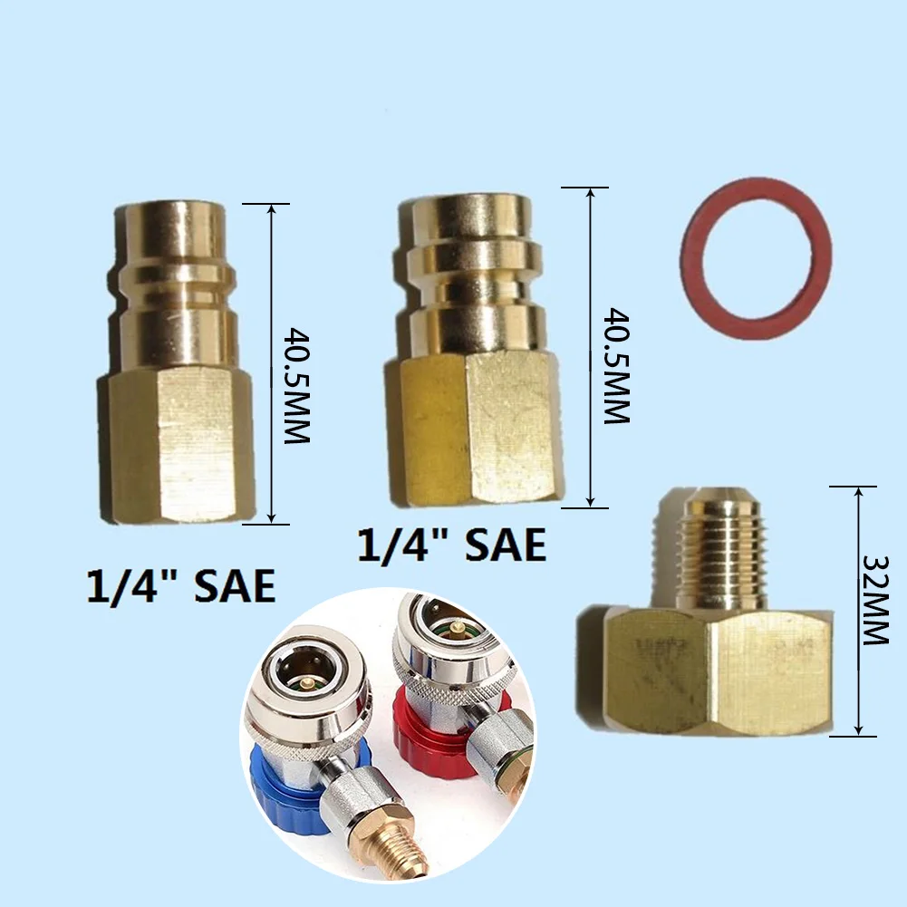Auto Car Air Conditioning Refrigerant Adapter Set For R134A 1/4 "SAE Thread W21.8 To 1/4'' SAE Quick Coupler Connector
Auto Car Air Conditioning Refrigerant Adapter Set For R134A 1/4 "SAE Thread W21.8 To 1/4'' SAE Quick Coupler Connector