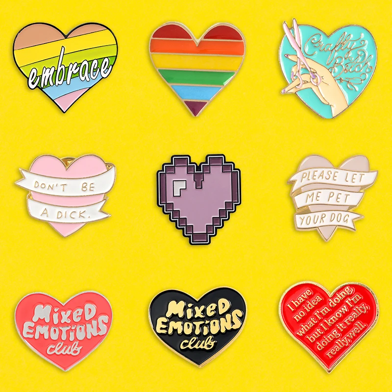 Enamel Pin Custom Cartoon Rainbow Heart Theme Brooches Bag Lapel Pins Button Badge Partner Lovers Badge Jewelry Gift For Friends
Enamel Pin Custom Cartoon Rainbow Heart Theme Brooches Bag Lapel Pins Button Badge Partner Lovers Badge Jewelry Gift For Friends