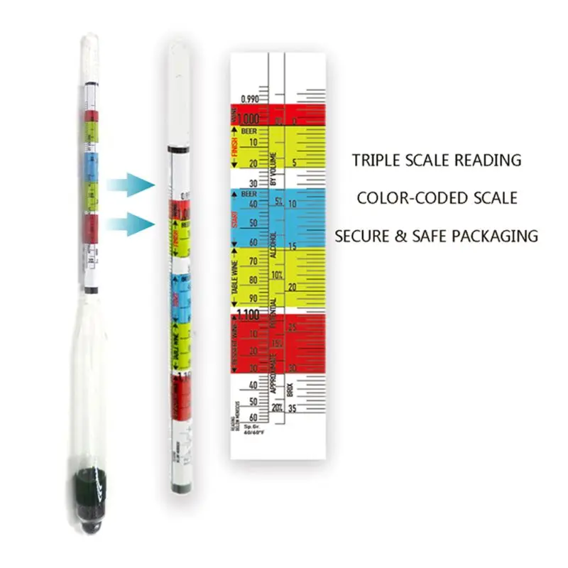 Triple Scale Hydrometer For Home brew Wine Beer Cider Alcohol Testing 3 Scale
Triple Scale Hydrometer For Home brew Wine Beer Cider Alcohol Testing 3 Scale