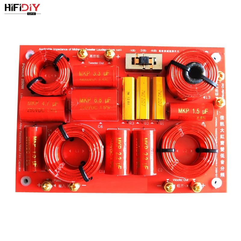 HIFIDIY LIVE US-685C 2.5/3 Way 3 speaker Unit (Tweeter +mid-bass +bass)HiFi Speakers audio Frequency Divider Crossover Filters
HIFIDIY LIVE US-685C 2.5/3 Way 3 speaker Unit (Tweeter +mid-bass +bass)HiFi Speakers audio Frequency Divider Crossover Filters