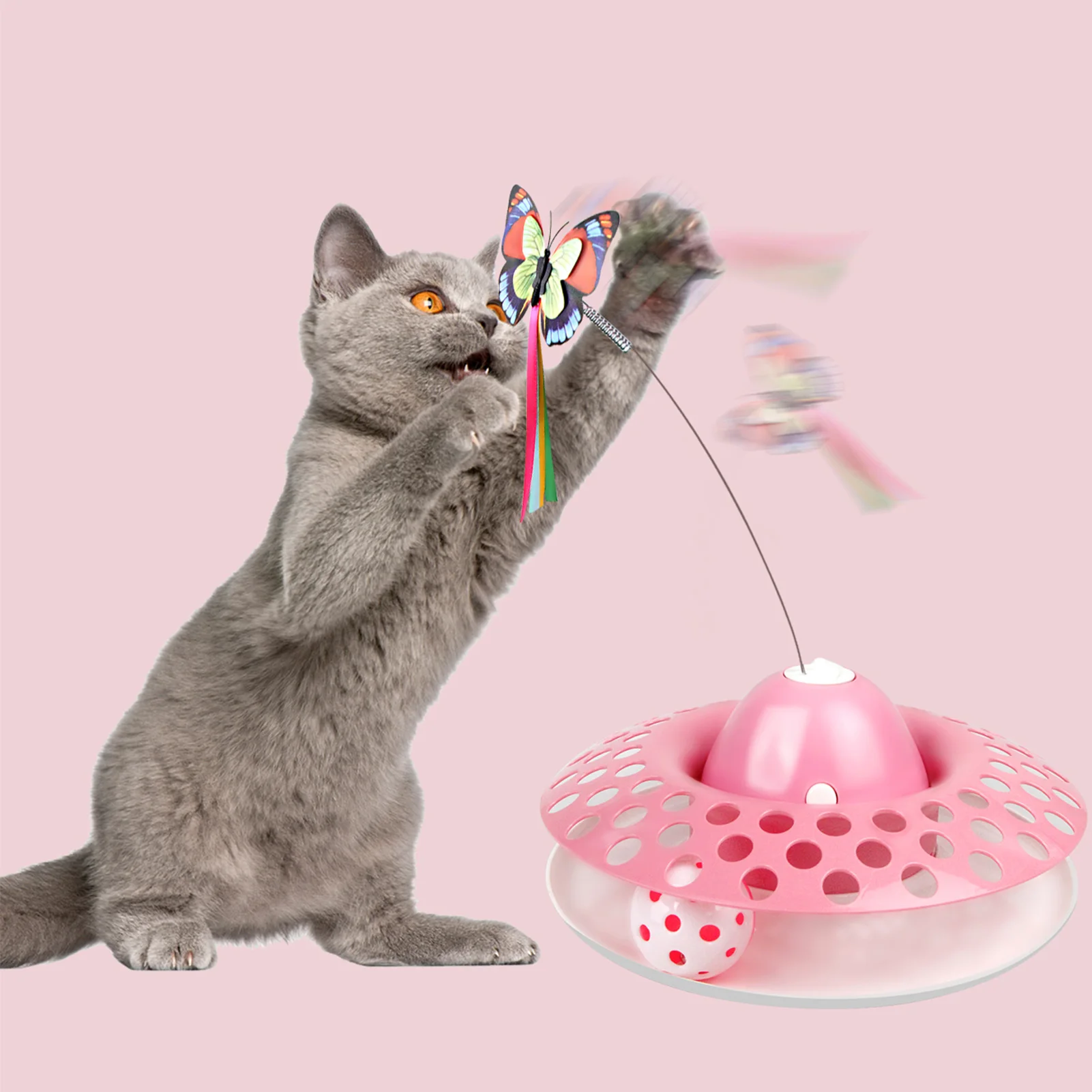 Interactive Cat Toy Electric Rotating Cat Toys 360 Rotate Shine at Night with Trackball 
Interactive Cat Toy Electric Rotating Cat Toys 360 Rotate Shine at Night with Trackball