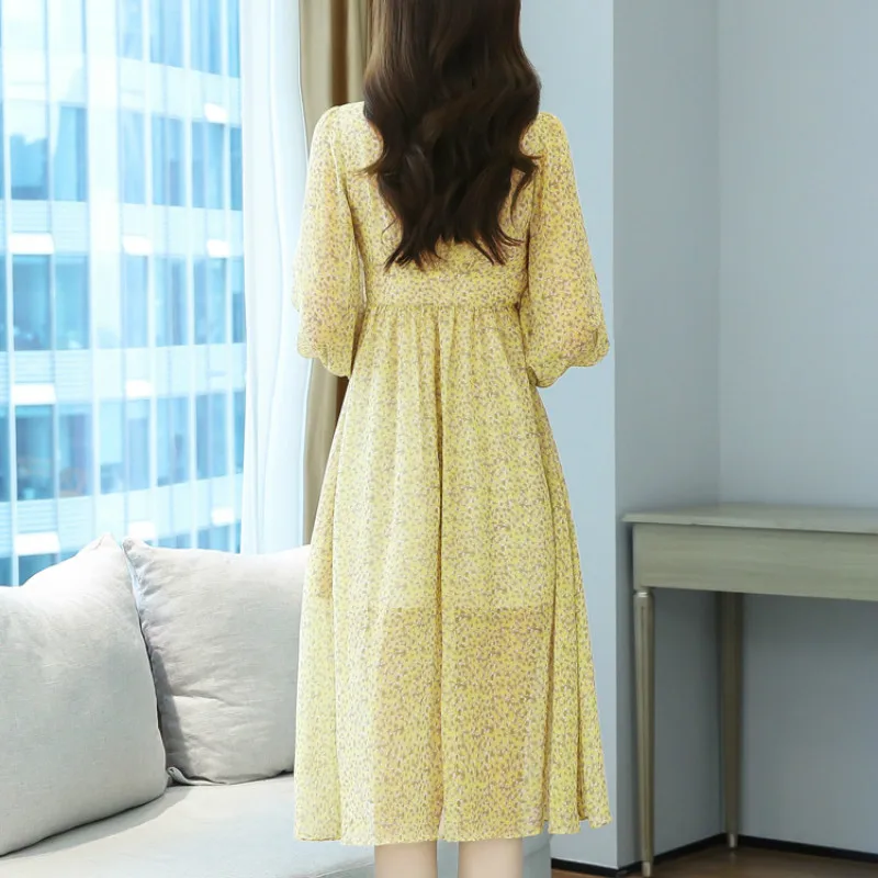 NIJIUDING Autumn Yolk Dress French Casual Floral High Waist Thin Chiffon Dress Female Long Sleeve V-Neck A-Line Dresses Women's
NIJIUDING Autumn Yolk Dress French Casual Floral High Waist Thin Chiffon Dress Female Long Sleeve V-Neck A-Line Dresses Women's
