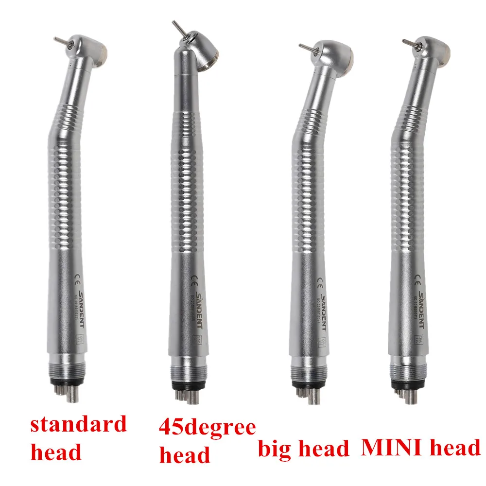 

4 type Dental 4 Hole Big/Standard/Mini/45 Degree Head High speed handpiece Turbine Single Water Spring DA/BA/CA/MA SANDENT