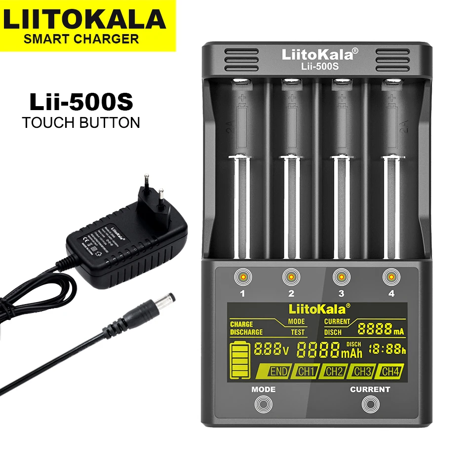 Liitokala Lii-600 Lii-S8 Lii-500 Lii-PD4 Lii-500S LCD 3.7V 18650 18350 18500 21700 14500 26650 AA NiMH Lithium-Battery Charger 
Liitokala Lii-600 Lii-S8 Lii-500 Lii-PD4 Lii-500S LCD 3.7V 18650 18350 18500 21700 14500 26650 AA NiMH Lithium-Battery Charger
