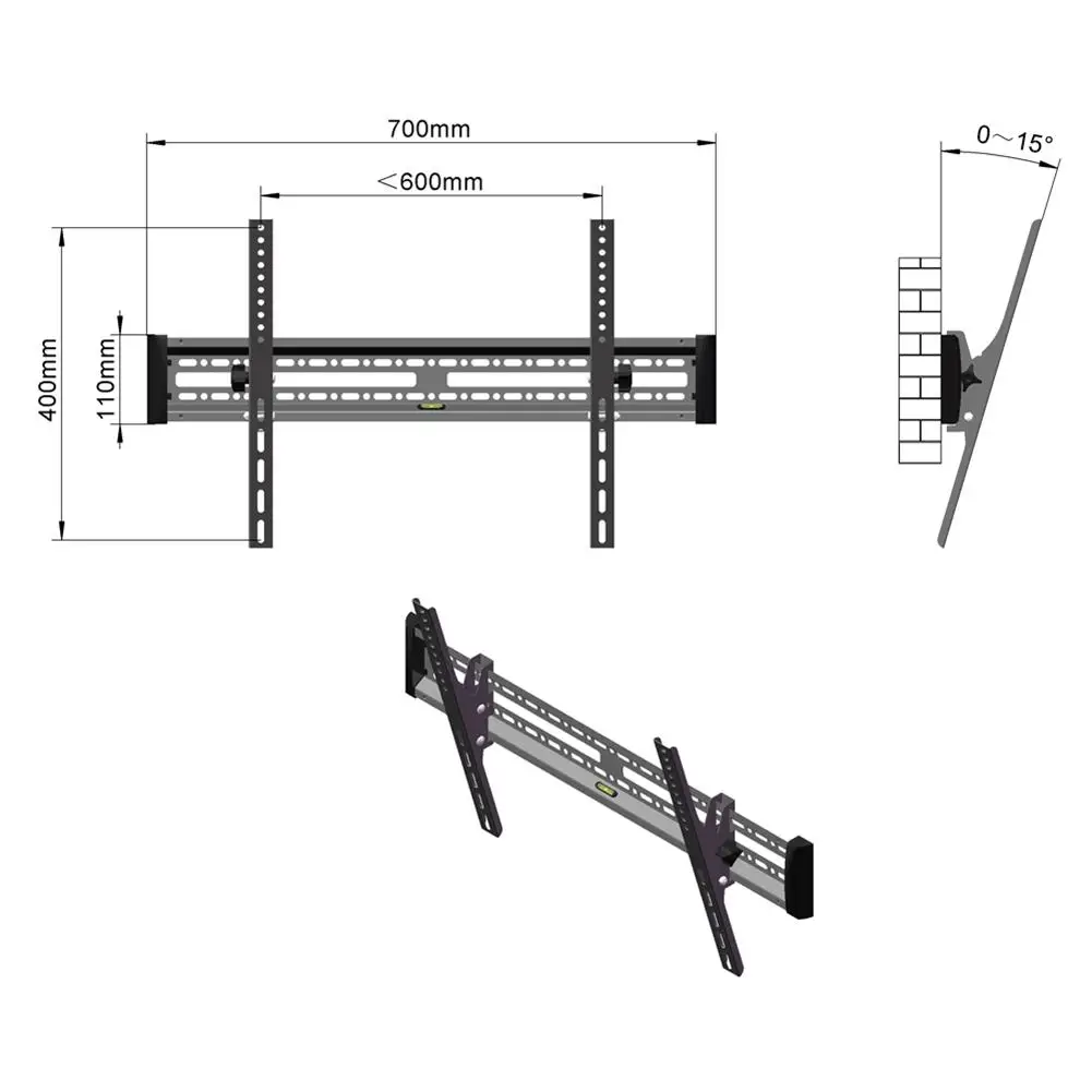 32-65 inch Wall Mount Bracket TV Stand Support TMW003 with Spirit Level Save Space Bearing 50KG Frame Holder Home TV Accessories
32-65 inch Wall Mount Bracket TV Stand Support TMW003 with Spirit Level Save Space Bearing 50KG Frame Holder Home TV Accessories
