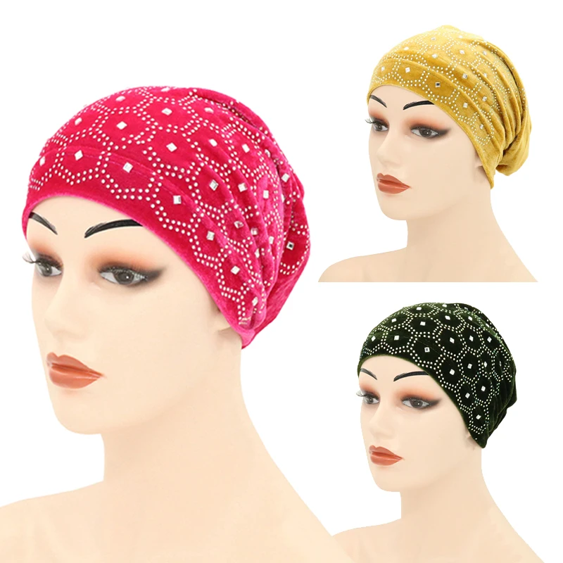 2020 Solid color gold velvet hijabs cap for women muslim wrap head scarf turban bonnet with drill inner hijab underscarf caps
2020 Solid color gold velvet hijabs cap for women muslim wrap head scarf turban bonnet with drill inner hijab underscarf caps
