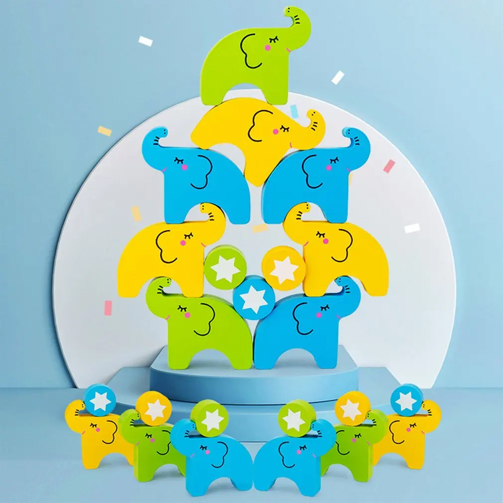 Elephant Stacking High Balance Blocks Wooden Children's Hand-eye Coordination Early Education Toys Easy To Store Toys 
Elephant Stacking High Balance Blocks Wooden Children's Hand-eye Coordination Early Education Toys Easy To Store Toys