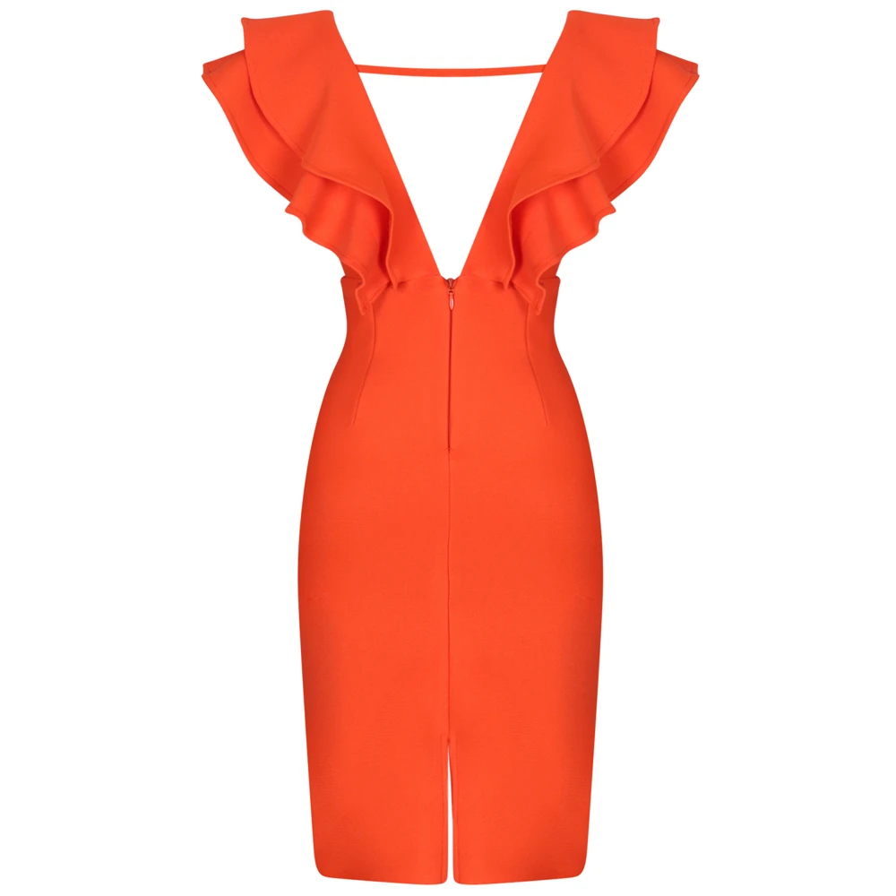 Elegant Bandage Dresses Bodycon Backless Club Party Dress Ocstrade Sexy Bandage Dress 2021 New Women Orange Deep v Neck Ruffles
Elegant Bandage Dresses Bodycon Backless Club Party Dress Ocstrade Sexy Bandage Dress 2021 New Women Orange Deep v Neck Ruffles