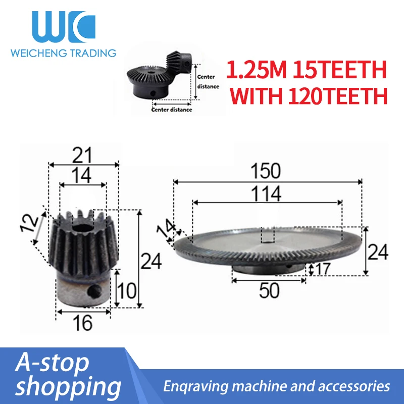 2pcs 1:8 Bevel Gear 1.25 Modulus 15Teeth + 120 teeth 90 Degree Drive Commutation carbon Steel Gears
2pcs 1:8 Bevel Gear 1.25 Modulus 15Teeth + 120 teeth 90 Degree Drive Commutation carbon Steel Gears