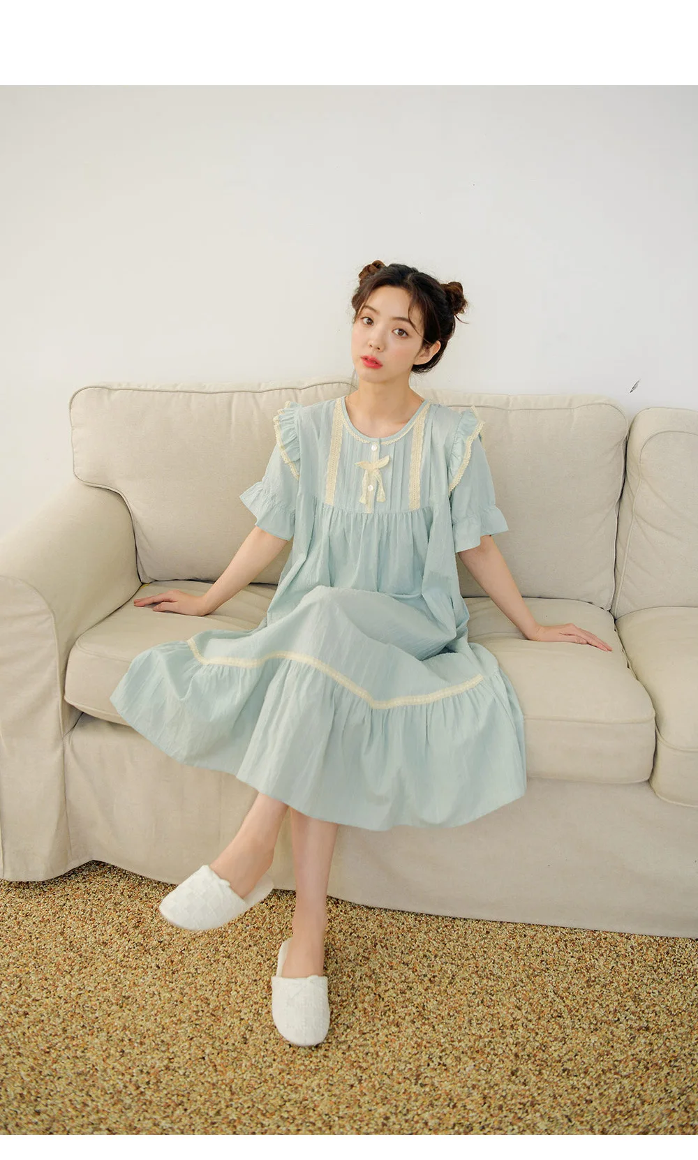 Sweet Nightdress Girls 2021 Summer Princess Round Neck Short Sleeve Ruffled Nightgown Korean Cotton Loose Fresh Cute Sleepwear
Sweet Nightdress Girls 2021 Summer Princess Round Neck Short Sleeve Ruffled Nightgown Korean Cotton Loose Fresh Cute Sleepwear