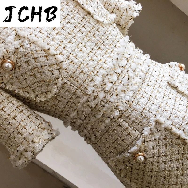 2021 Autumn Spring Winter Women Lurex Plaid Weaving Tweed Dresses O-neck Buttons Pockets Elegant Celebrity Bodycon Dress Y287
2021 Autumn Spring Winter Women Lurex Plaid Weaving Tweed Dresses O-neck Buttons Pockets Elegant Celebrity Bodycon Dress Y287