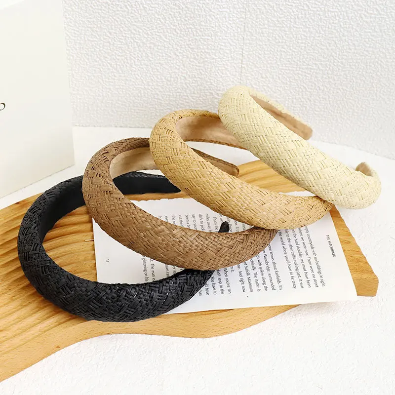 Women Straw Padded Headbands Pure Color Raffia Hairbands Bohemian Rattan Wide Headbands Woven Headwear Styling Tools Accessories
Women Straw Padded Headbands Pure Color Raffia Hairbands Bohemian Rattan Wide Headbands Woven Headwear Styling Tools Accessories