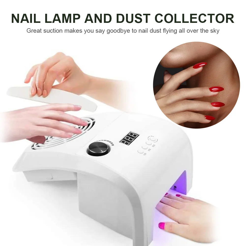 2-in-1 Nail Dust Collector Nail Manicure with UV/LED Lamp 4 Gears Timing Adjustable Nail Vacuum Dust Collector Manicure Tool
2-in-1 Nail Dust Collector Nail Manicure with UV/LED Lamp 4 Gears Timing Adjustable Nail Vacuum Dust Collector Manicure Tool