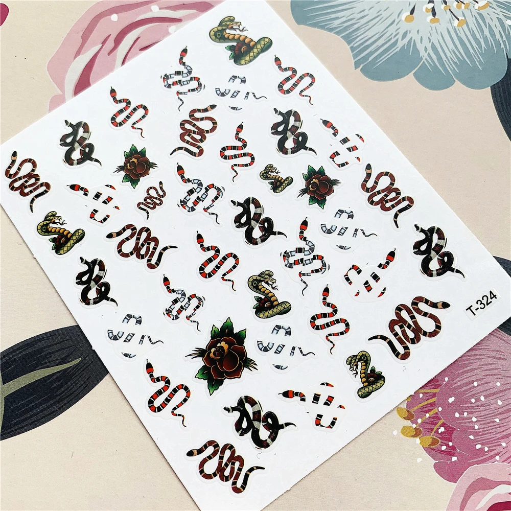 T-324 T-325 Snake 3D Back glue Nail decal Nail sticker Nail decoration Nail art Nail tool Nail ornament
T-324 T-325 Snake 3D Back glue Nail decal Nail sticker Nail decoration Nail art Nail tool Nail ornament