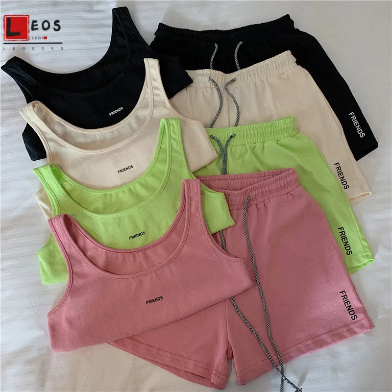Women Solid Sportswear Sets Loose Casual Tracksuit Sleeveless Vest Crop Top Shorts 2 Piece Set Summer Female Athleisure Outfits
Women Solid Sportswear Sets Loose Casual Tracksuit Sleeveless Vest Crop Top Shorts 2 Piece Set Summer Female Athleisure Outfits