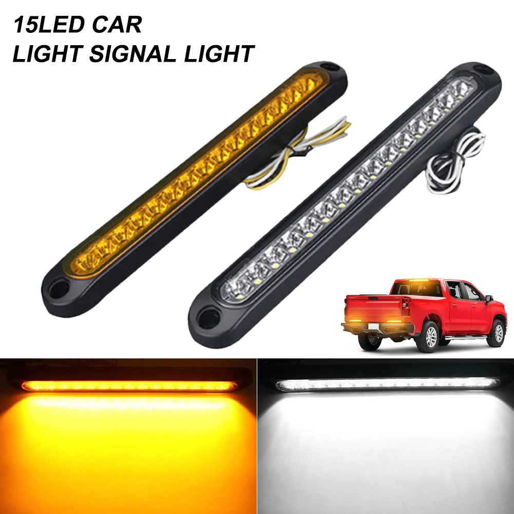 2pcs LED Light Bar Taillight High Mount Stop Lamp with 15LEDs Brake Light Amber Car Truck Brake Turn Signal Stop Light 12-30V
2pcs LED Light Bar Taillight High Mount Stop Lamp with 15LEDs Brake Light Amber Car Truck Brake Turn Signal Stop Light 12-30V