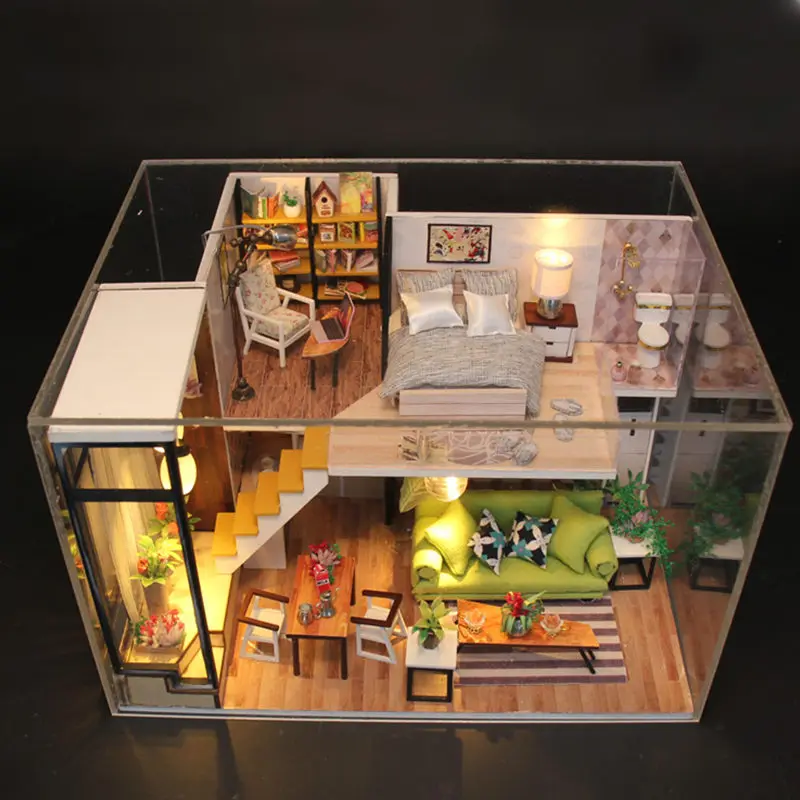 Diy 3D Wooden Doll house Casa Miniature Dollhouse Furniture For Dolls Maison Wood Model Building Toys For Kids
Diy 3D Wooden Doll house Casa Miniature Dollhouse Furniture For Dolls Maison Wood Model Building Toys For Kids