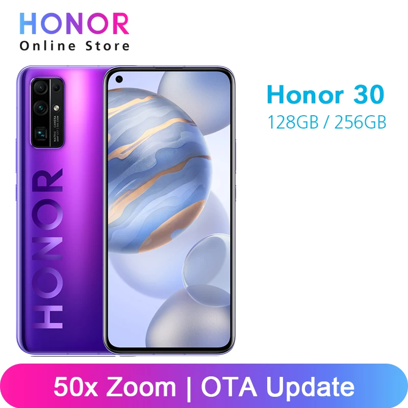 Оригинальный мобильный телефон Honor 30 6 ГБ 128 ГБ/8 256 Восьмиядерный процессор Kirin 985 50x