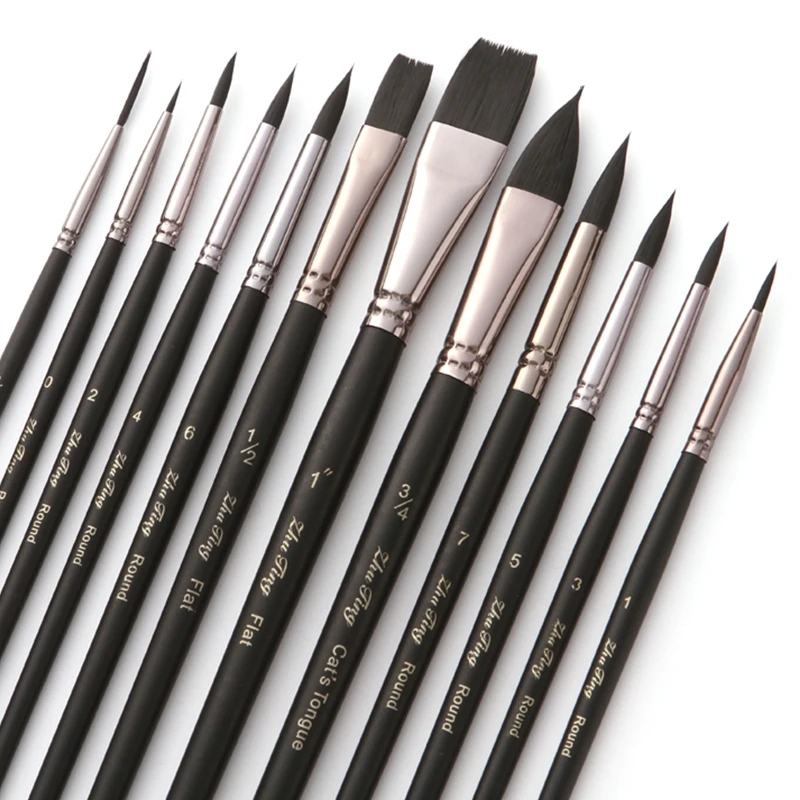 12pcs Nylon Hair Wooden Handle Watercolor Paint Brush Pen Set DIY Oil Acrylic Dropshipping
12pcs Nylon Hair Wooden Handle Watercolor Paint Brush Pen Set DIY Oil Acrylic Dropshipping