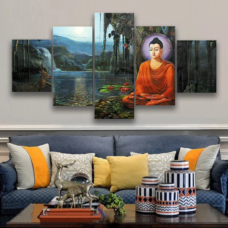 Meditation Buddha Painting 5 piece HD Wall Art Print HD Print poster Paintings Oil Painting Living Room Home Decor Pictures 
Meditation Buddha Painting 5 piece HD Wall Art Print HD Print poster Paintings Oil Painting Living Room Home Decor Pictures