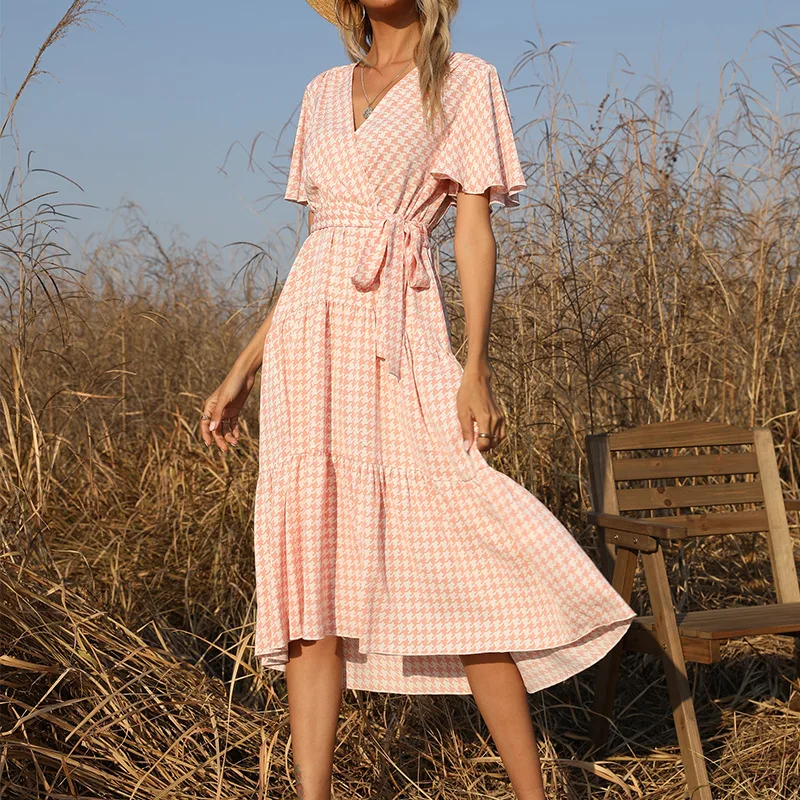 New Women's Clothing 2021 New Plaid V-Neck Houndstooth Mid-Length Skirt High-Waist Dress Plus Size Women's Clothing
New Women's Clothing 2021 New Plaid V-Neck Houndstooth Mid-Length Skirt High-Waist Dress Plus Size Women's Clothing