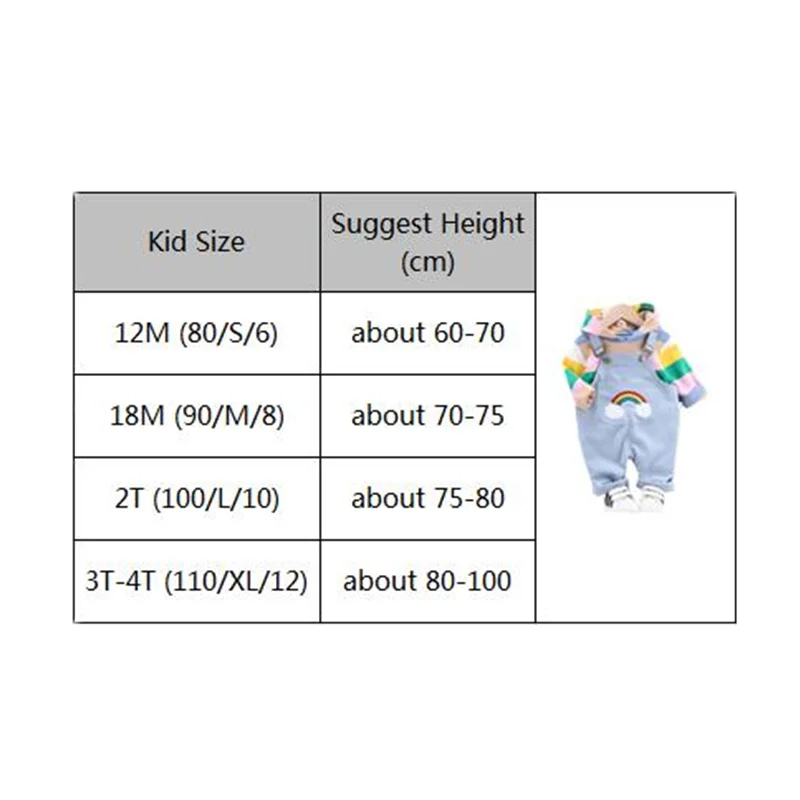 Baby Girls Boys Clothes Set Children Clothing Striped Hoodie Rainbow Overalls Kids Clothes School Costume Outfits Sport Suit
Baby Girls Boys Clothes Set Children Clothing Striped Hoodie Rainbow Overalls Kids Clothes School Costume Outfits Sport Suit