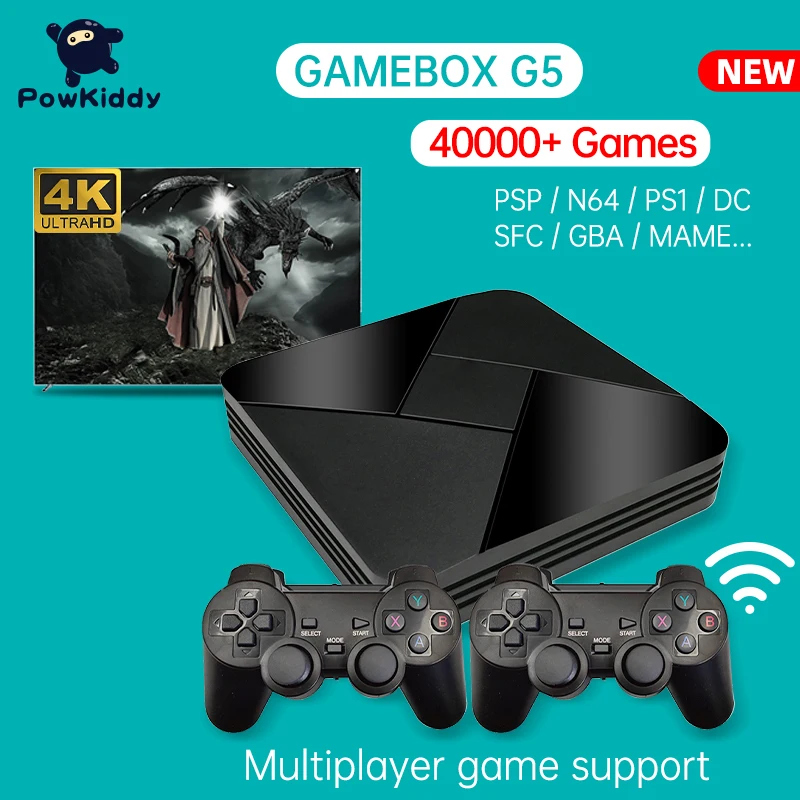 Powkiddy GAMEBOX G5 S905L WiFi 4K HD Super X Console 40000+ Retro Classic Game Mini TV Box Video Player For PS1 PSP N64 MAME DC
Powkiddy GAMEBOX G5 S905L WiFi 4K HD Super X Console 40000+ Retro Classic Game Mini TV Box Video Player For PS1 PSP N64 MAME DC