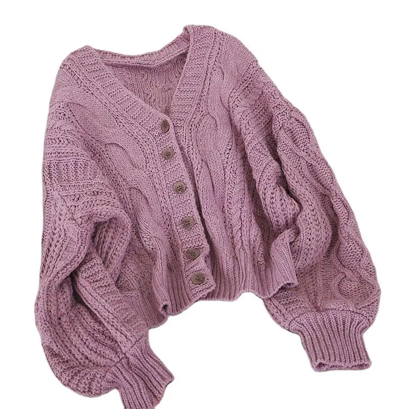 Autumn Winter Women's Cardigan Korean Style The Retro Solid Color V-neck Knitted Cardigan Loose Short Twist Sweater Coats 293H
Autumn Winter Women's Cardigan Korean Style The Retro Solid Color V-neck Knitted Cardigan Loose Short Twist Sweater Coats 293H