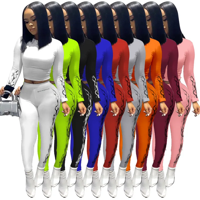 European and American Standard Code Fashion Printed Casual Long Sleeve Pants Set
European and American Standard Code Fashion Printed Casual Long Sleeve Pants Set