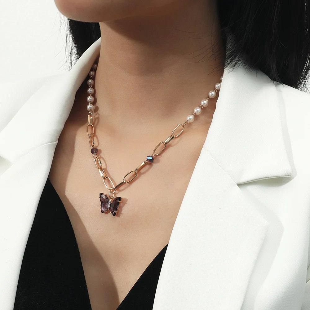 Fashion New Gold Color Crystal Butterfly Necklaces Charm Jewelry Pink Purple Butterfly Pendant Necklace For Women Gift
Fashion New Gold Color Crystal Butterfly Necklaces Charm Jewelry Pink Purple Butterfly Pendant Necklace For Women Gift