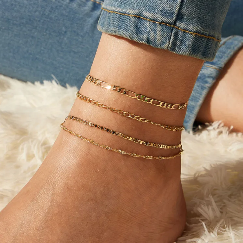 Fashion Women 4pcs Set Multi-layer Chain Alloy Ankle Bracelets Summer Beach Foot Jewelry Anklets
Fashion Women 4pcs Set Multi-layer Chain Alloy Ankle Bracelets Summer Beach Foot Jewelry Anklets