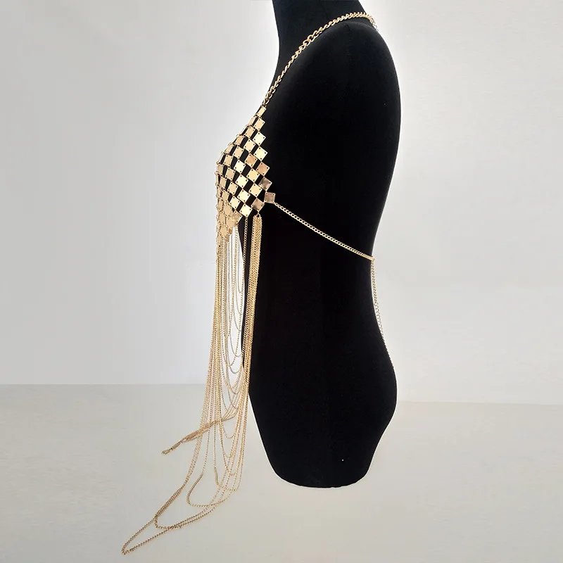 2021 Fashion Item New Metal Piece Bra Chain Tassel Body Chain Necklace Sexy Careful Machine Chic Vest Crop Tops Sexy Corset Top
2021 Fashion Item New Metal Piece Bra Chain Tassel Body Chain Necklace Sexy Careful Machine Chic Vest Crop Tops Sexy Corset Top