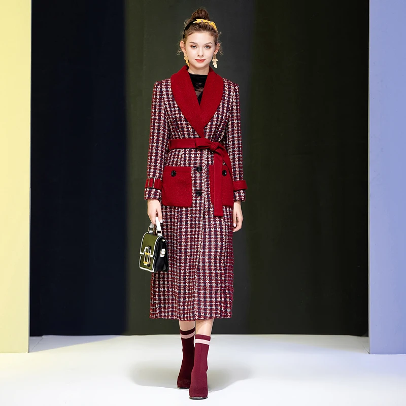 Tweed Coat Autumn Winter New Designer Faux Fur Stitching Belt Slim Fashion Casual Vintage Elegant Long Women'S Windbreaker
Tweed Coat Autumn Winter New Designer Faux Fur Stitching Belt Slim Fashion Casual Vintage Elegant Long Women'S Windbreaker