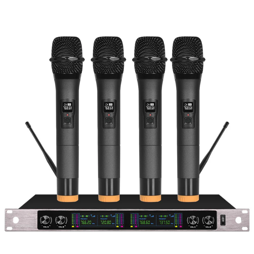 Wireless microphone four channel conference microphone for large and small conference room church school speech microphone
Wireless microphone four channel conference microphone for large and small conference room church school speech microphone